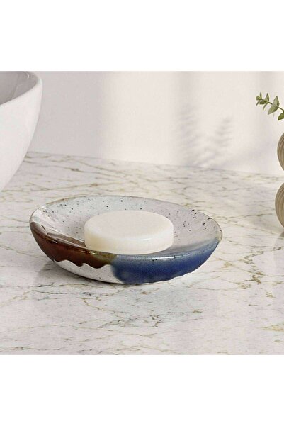 PAN HOME Zeena Ceramic Double Glaze Soap Dish 13.2x9.8x3cm - Multicolour