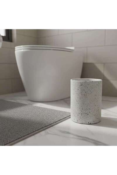 PAN HOME سلة حمام تيرازو 19.8x19.8x25.8 سم - أبيض