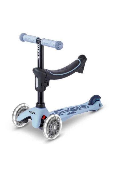 Micro 6in1 Mini Deluxe Rock&amp;Go 3 Tekerlekli Işıklı Gri Scooter