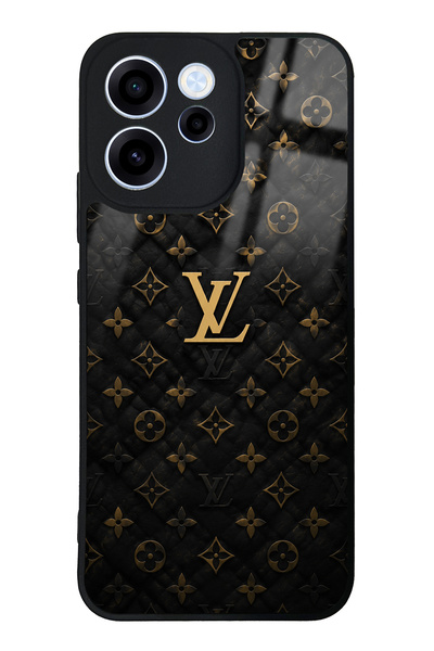 Spoyi Oppo Reno 15F Black Gold LV Tasarımlı Glossy Telefon Kılıfı
