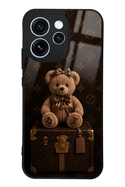 Spoyi Oppo Reno 15 Pro Luxury Brown Teddy Tasarımlı Glossy Telefon Kılıfı