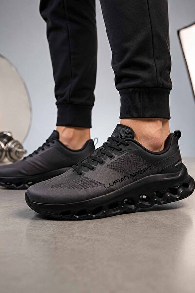 Lufian Men's Black Sneakers Running, Walking and Daily Sports Shoes