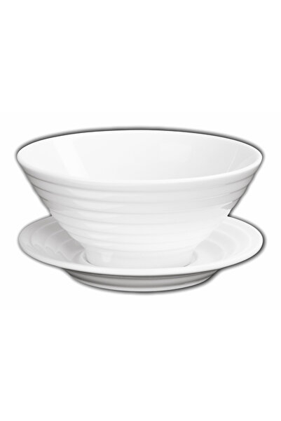 WILMAX ENGLAND Bol supă cu farfurie Wilmax, alb cu margine aurie, 545 ml