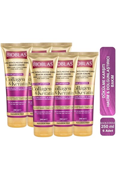 Bioblas Keratin & Kolajen Onarıcı Dolgunlaştırıcı Saç Bakım Kremi - İnce ve Y...