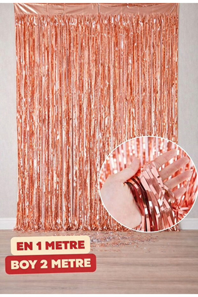 Parti Zamanı Rose Gold Duvar Arka Fon Parlak Duvar Süsü Duvar ve Kapı Perdesi...