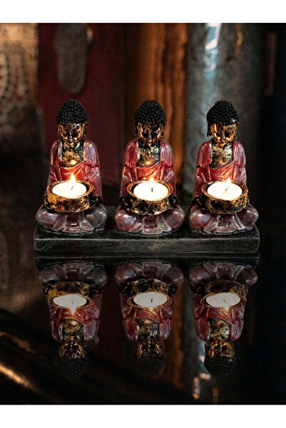 Namaruna Suport antic pentru lumânări Buddha - Trei Devotați - Decor spiritual