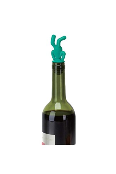 OEM Dop sticlă Omuleț verde 9 cm, accesoriu amuzant pentru vin