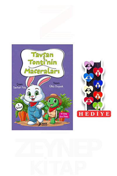 Yuva Yayınları 1.Sınıf Tavşan Tonti'nin Maceraları 10 Kitap Set (8'li Kalp Ay...