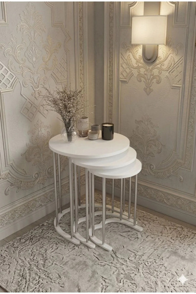 MervishDecor 3'LÜ YUVARLAK C ZİGON SEHPA