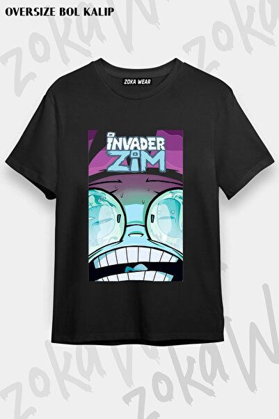 ZOKAWEAR Μπλουζάκι Unisex Loose Fit με στάμπα Invader Zim v12