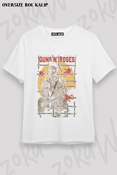 ZOKAWEAR تي شيرت مطبوع للجنسين من نوع Guns N Roses v8