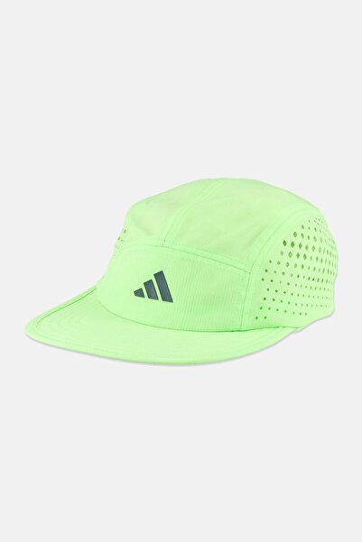 adidas قبعة نسائية بشعار العلامة التجارية وإغلاق بمشبك، باللون الأخضر الليموني