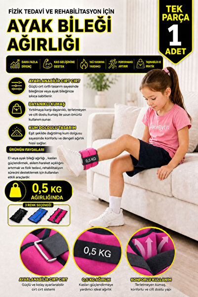 Spor Byfit 0.50 كجم (500 غرام) وزن معصم من الرمل للعلاج الطبيعي وإعادة التأهي...
