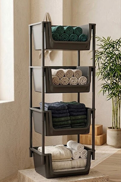 Kitchen Life 4 Katlı Oyuncak Toplama Rafı Banyo Düzenleyici Mutfak Rafı Sepet...