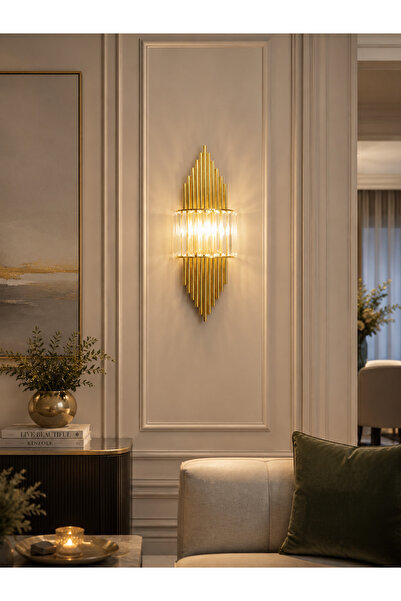 luxury modern aydınlatma Gold Rengi Aplik Duvar Lambası Salon Koridor Otel Re...