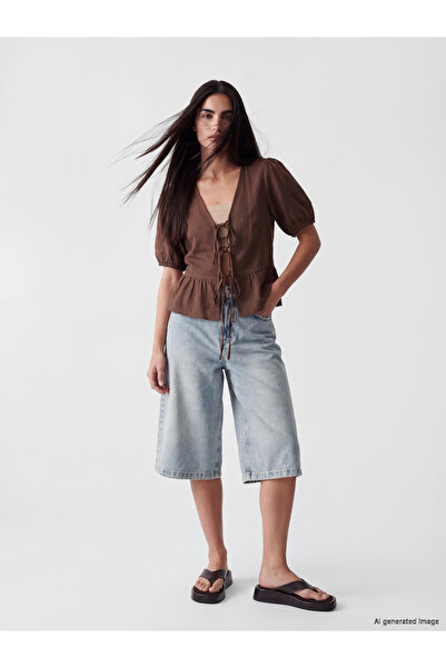 LC Waikiki Șorturi din denim de damă, croială Bermuda