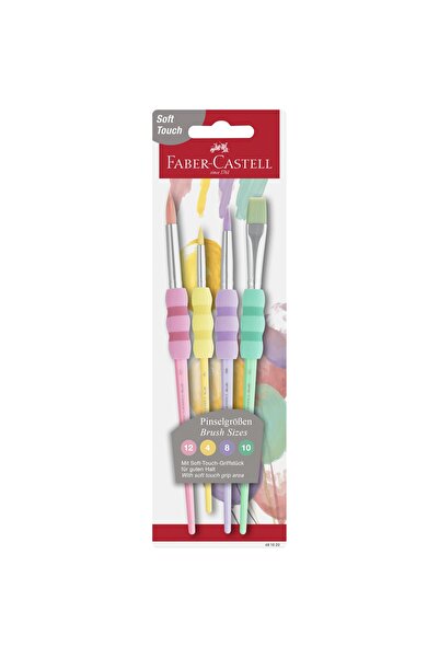 Faber Castell ΣΕΤ 4 ΠΙΝΕΛΩΝ ΠΑΣΤΕΛ ΜΕ ΑΠΑΛΗ ΑΦΗ ΦΑΜΠΕΡ-ΚΑΣΤΕΛ