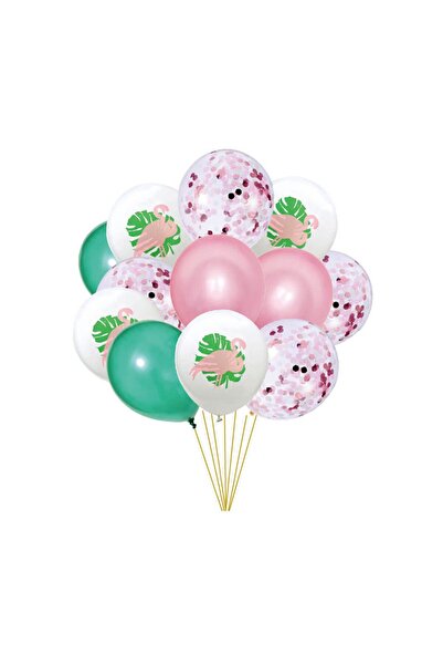 MP Mirific Party Set de 12 baloane din latex, flamingo, multicolor, 30 cm