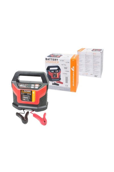 AUTOMAX Incarcator acumulator auto 15A, automat, cu afisaj LCD, 12V-24V , red...