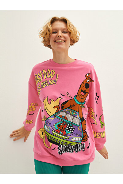 LC Waikiki Hanorac de damă cu guler rotund, cu imprimeu Scooby Doo și mânecă ...