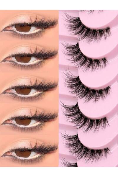 ORVILLA 9 Pairs Cat Transparent Half Strip Lashes, Short Fluffy 3D Mink-Like ...