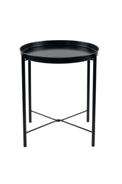 Grandio Mob Măsuță de cafea metalică ST28334F-A3B, rotundă, pliabilă, neagră,...