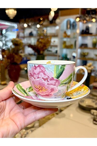 ROY KING FULL BLOOM PEMBE TEKLİ ÇAY FİNCANI