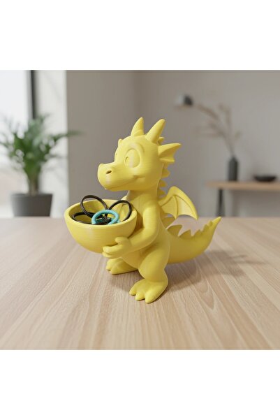 OEM Figurină Dragon Decorativă cu Bol, Suport Obiecte Mici, Imprimare 3D, 15 cm