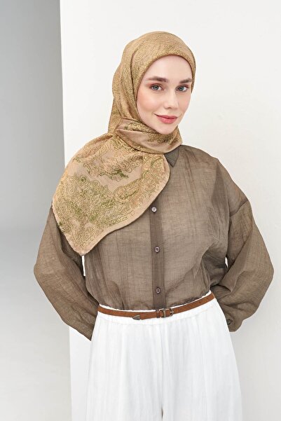 Silk Home Monare Scarf Ethnic Motif Beige 90X90