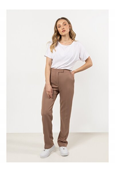 Awama Pantaloni dama, awama, cappuccino, poliester-elastan, XL