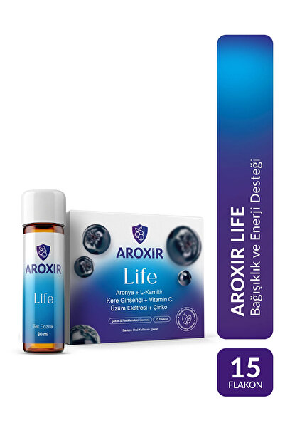 Aroxir Life Bağışıklık ve Enerji Desteği Aronya, L-Karnitin, Kore Ginsengi, V...