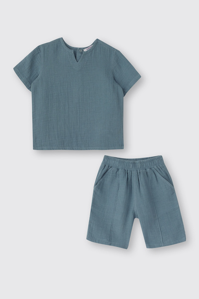 Panço Baby Boy Indigo 2-Piece Muslin Set
