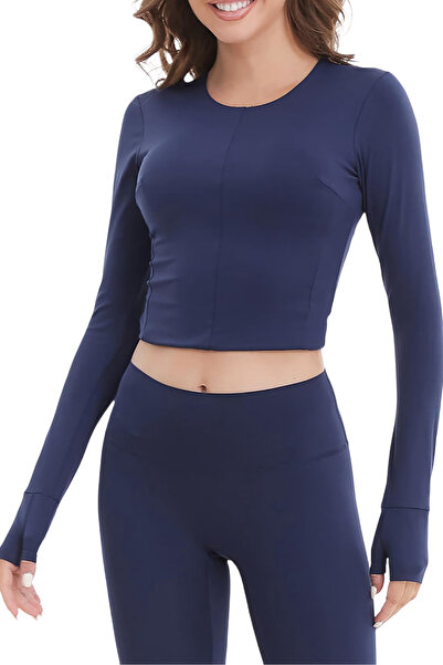 OEM Tricou Sport de Damă Fitness Mânecă Lungă Respirabil Bleumarin L