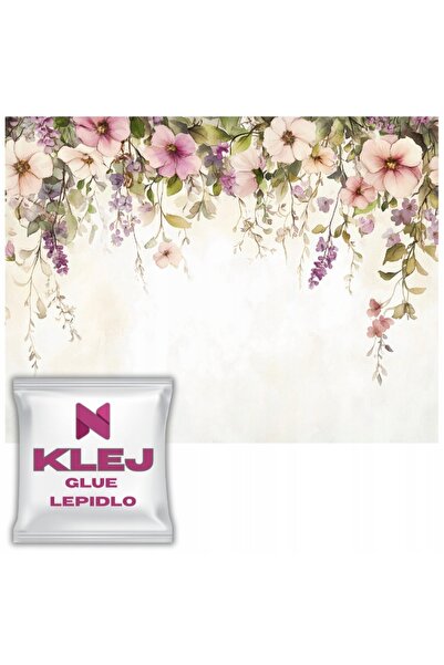 Naklejkomania Decoratiune Murala Vintage Cu Flori Roz Violet Pentru Camera Co...