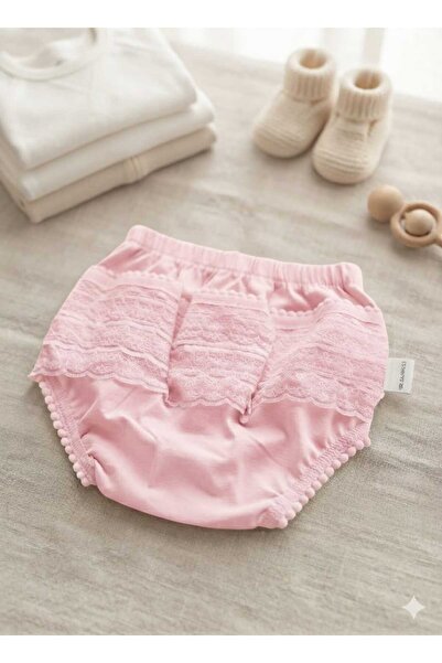 skycott Suknja sa čipkom u bebi roze boji | Pamučni elastični bloomers