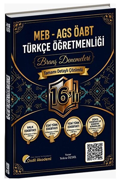 Özdil Akademi Yayınları Özdil Akademi ÖABT MEB-AGS Türkçe Öğretmenliği 16 lı ...