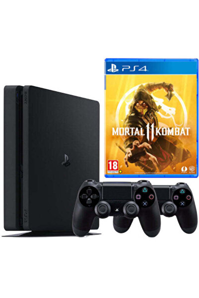 MICROSOFT Consolă Sony PlayStation 4 PS4 SLIM 500 GB + 2 Controlere + Mortal ...