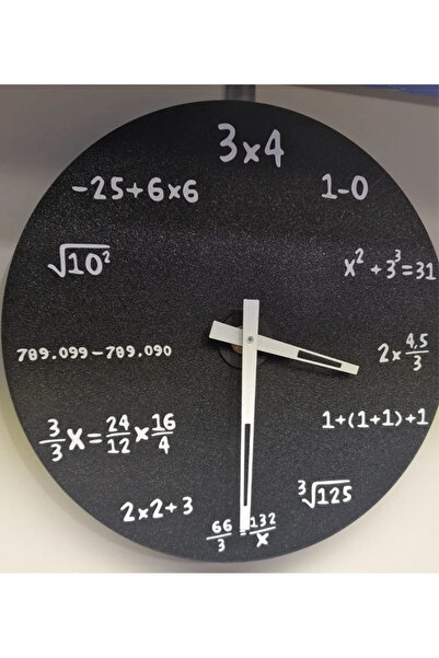 PAİPLAYSHOP Duvar Saati Matematik Denklemli - Denklemli Duvar Saati 220mmx220mm