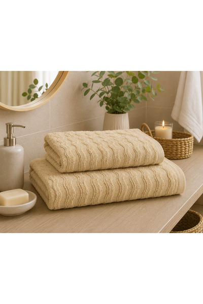 OEM Set de 2 prosoape de baie, 100% bumbac, dimensiune 50 x 100 cm + 70 x 140...