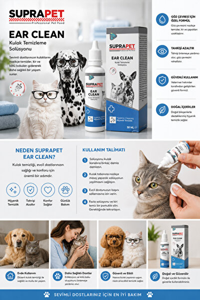 Comprox SUPRAPET Ear Clean Kulak Temizleme Solüsyonu 50 ML – Kedi ve Köpekler...