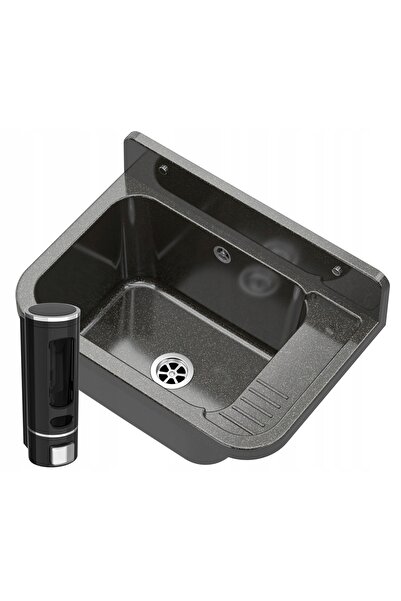 Granitan Pachet Chiuveta Bucatarie + Dispenser De Perete, 50x34x31cm, Polipro...