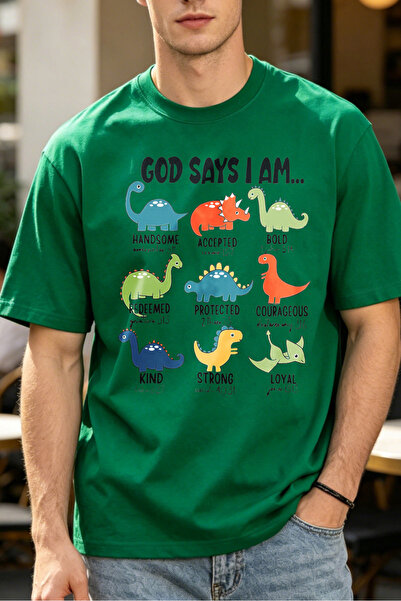 Fleck تي شيرتات بتصميم ديناصور لطيف للرجال، تي شيرتات مطبوعة للرجال من God Sa...