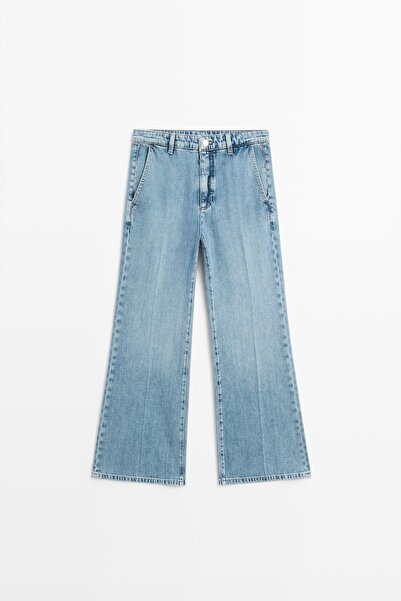 Massimo Dutti Yüksek bel crop çan paça jean