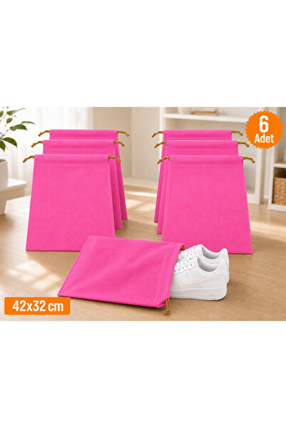 Emma Oliwia 6 Pieces Pink Drawstring Shoe Storage Bag Travel Pouch Multi-Purp...
