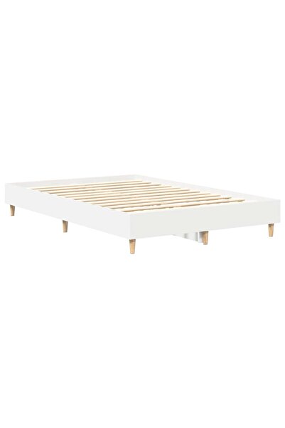vidaxl Cadru de pat Alb 137 x 190 cm Lemn compozit