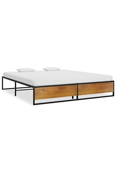 vidaxl Cadru de pat, negru, 180 x 200 cm, metal