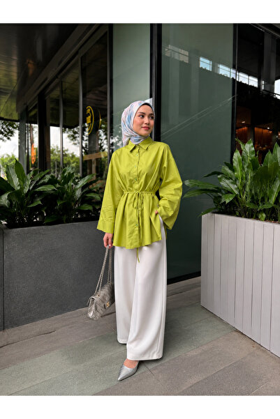 naitre Kuşak Detaylı Oversize Şık Gömlek