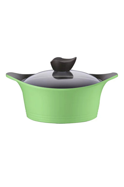 NEOFLAM Eni Ceramic Pot with Glass Lid, Capacity 26 cm Green. / 112500G