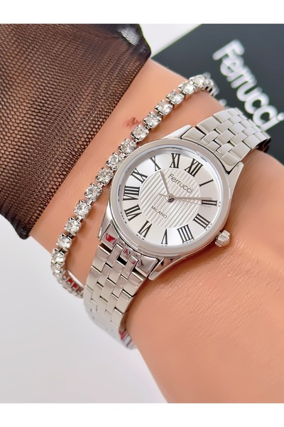 Ferrucci Steel Strap Roman Numeral Model 2 Year Warranty 3 Atm Waterproof Wom...