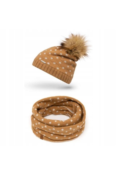 Brødrene Set caciula cu ciucure si fular dama, Brodrene, Acril, Dimensiune un...